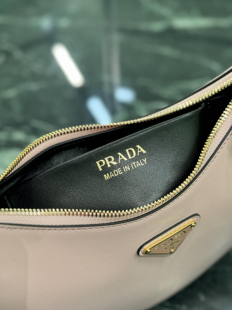 Prada 1BC194 Arqué small leather Shoulder  Bag Ligth Pink