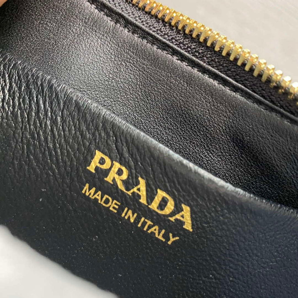Prada 1BC194 Prada Arqu¨¦ Leather Shoulder Bag Black