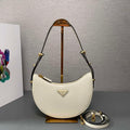 Prada 1BC194 Prada Arqu¨¦ Leather Shoulder Bag White