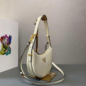 Prada 1BC194 Prada Arqu¨¦ Leather Shoulder Bag White - Default Title - View 3