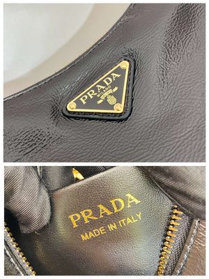 Prada 1BC194 Prada Arqu¨¦ naplak patent leather shoulder bag Black - Default Title - View 9
