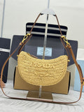 Prada 1BC194 Prada Arqué Raffia  Shoulder Bag Nature