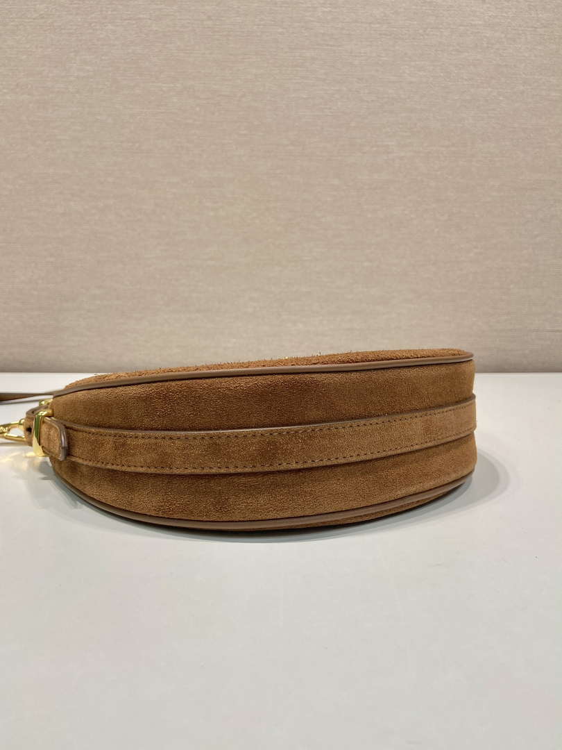 Prada 1BC194 Prada Arqu¨¦ suede leather shoulder bag Brown