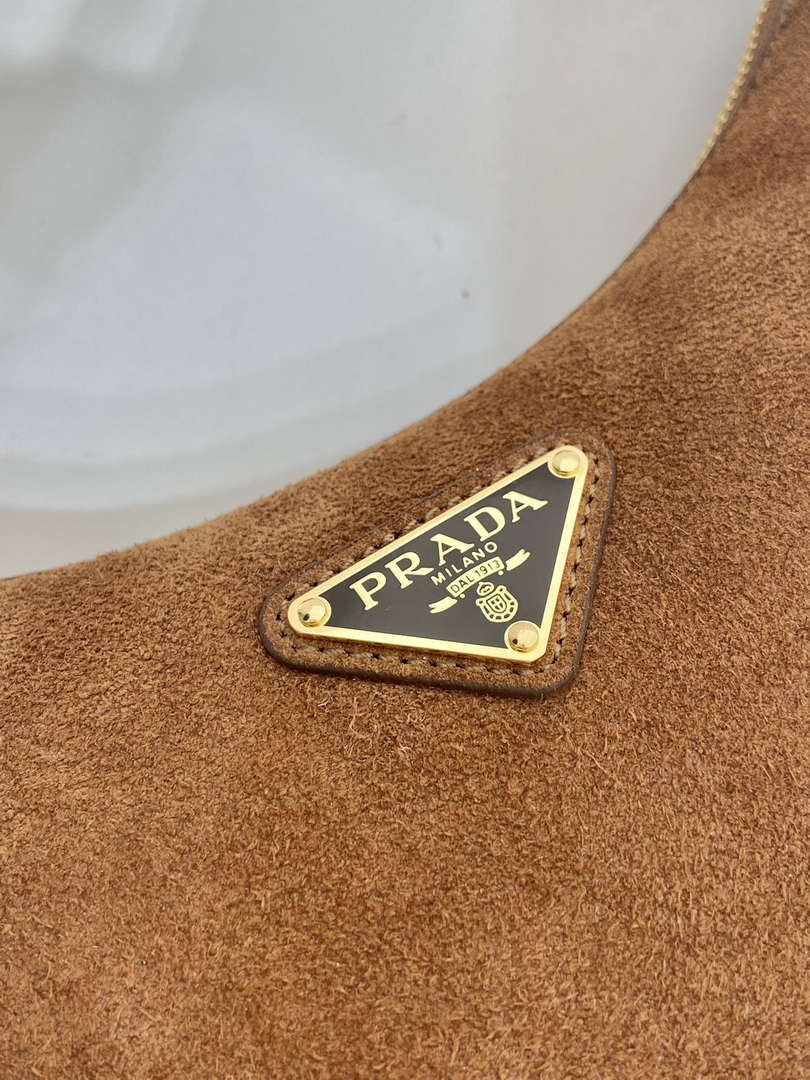 Prada 1BC194 Prada Arqu¨¦ suede leather shoulder bag Brown