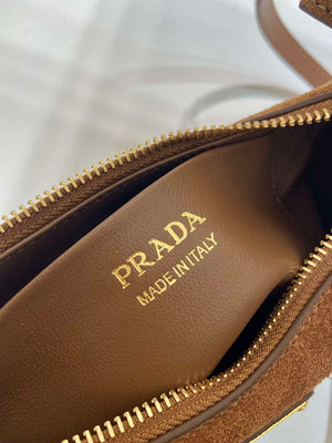 Prada 1BC194 Prada Arqu¨¦ suede leather shoulder bag Brown - Default Title - View 9