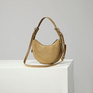 Prada 1BC194 Prada Arqué Suede Leather Shoulder Bag Cinnamon - Default Title - View 2