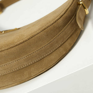 Prada 1BC194 Prada Arqué Suede Leather Shoulder Bag Cinnamon - Default Title - View 4