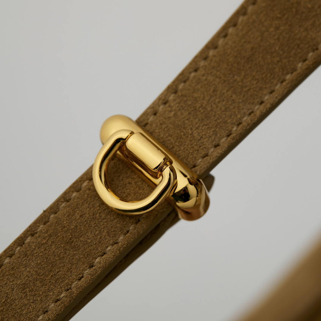 Prada 1BC194 Prada Arqué Suede Leather Shoulder Bag Cinnamon