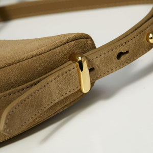 Prada 1BC194 Prada Arqué Suede Leather Shoulder Bag Cinnamon - Default Title - View 7