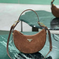 Prada 1BC194 Prada Arqu¨¦ suede leather shoulder bag Dark Brown - Default Title - View 1