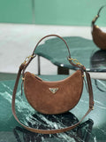 Prada 1BC194 Prada Arqu¨¦ suede leather shoulder bag Dark Brown