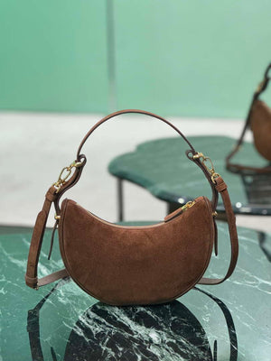 Prada 1BC194 Prada Arqu¨¦ suede leather shoulder bag Dark Brown - Default Title - View 3