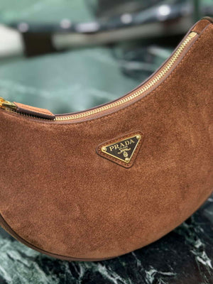 Prada 1BC194 Prada Arqu¨¦ suede leather shoulder bag Dark Brown - Default Title - View 5