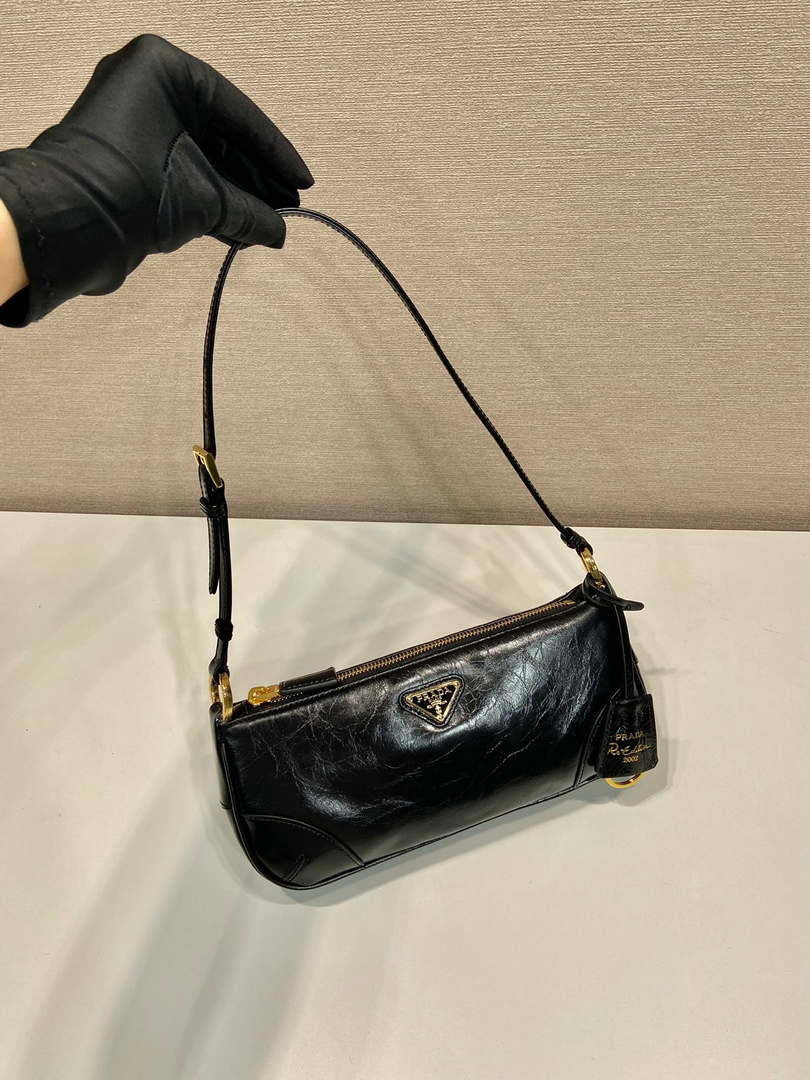 Prada 1BC201 Re-Edition 2002 small leather shoulder bag Black - Default Title - View 3