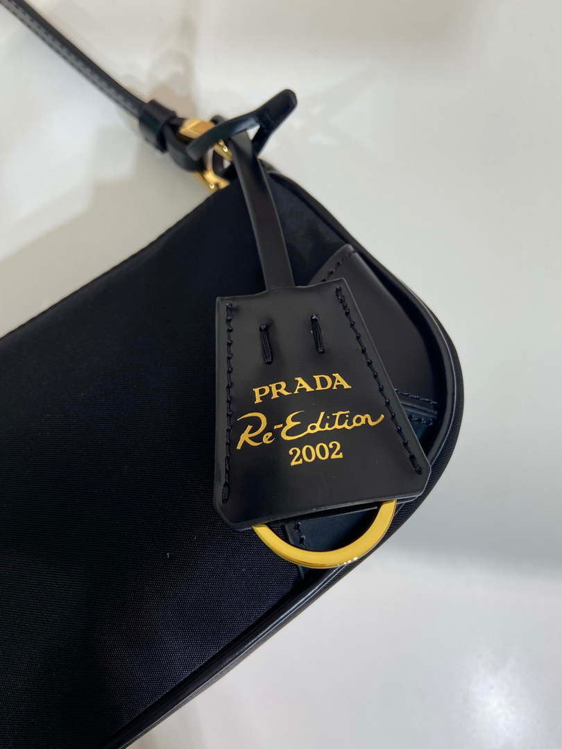 Prada 1BC201 Re-Edition 2002 small Re-nylon fabric shoulder bag Black