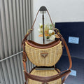 Prada 1BC202 Wicker and leather Prada Arqu¨¦ bag Natural