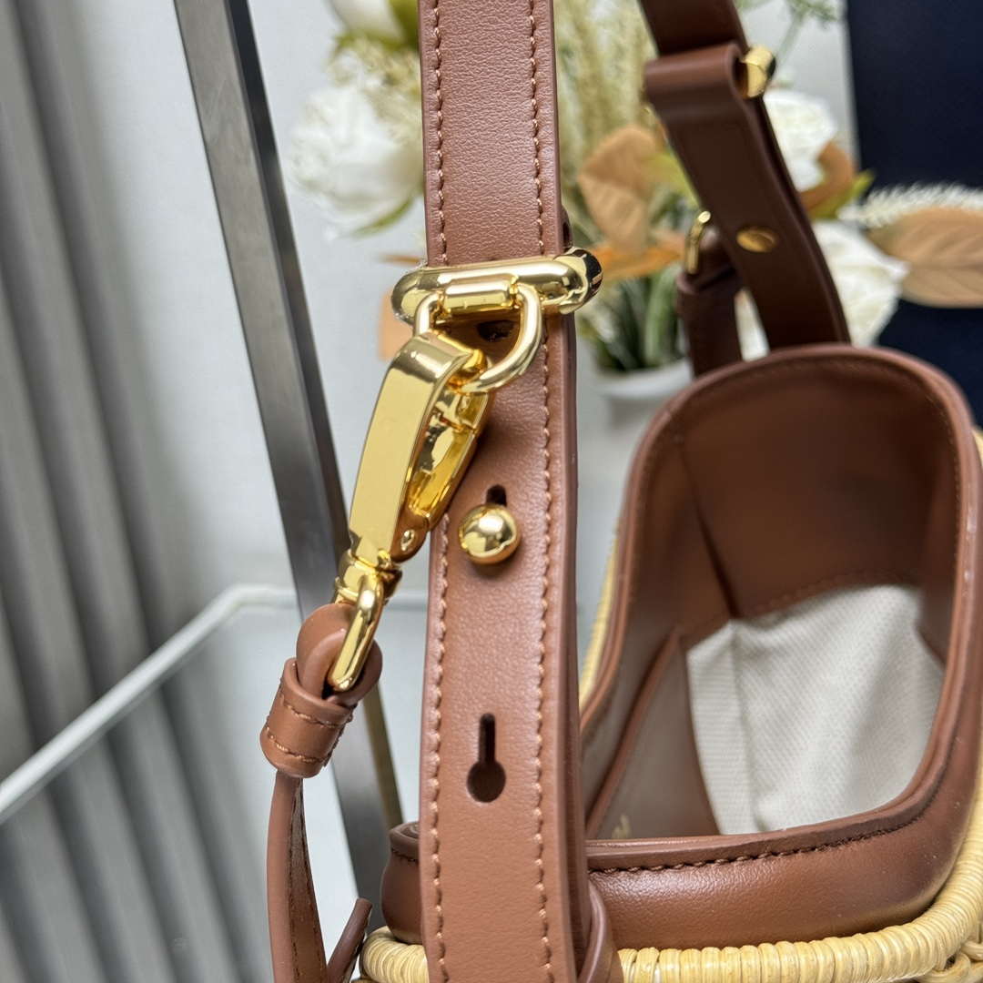 Prada 1BC202 Wicker and leather Prada Arqu¨¦ bag Natural