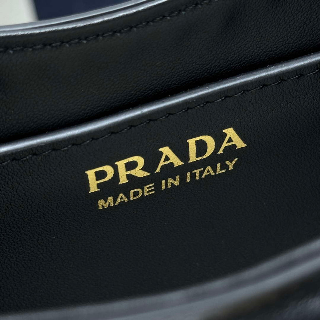 Prada 1BC202 Wicker and leather Prada Arqu¨¦ bag Natural Black