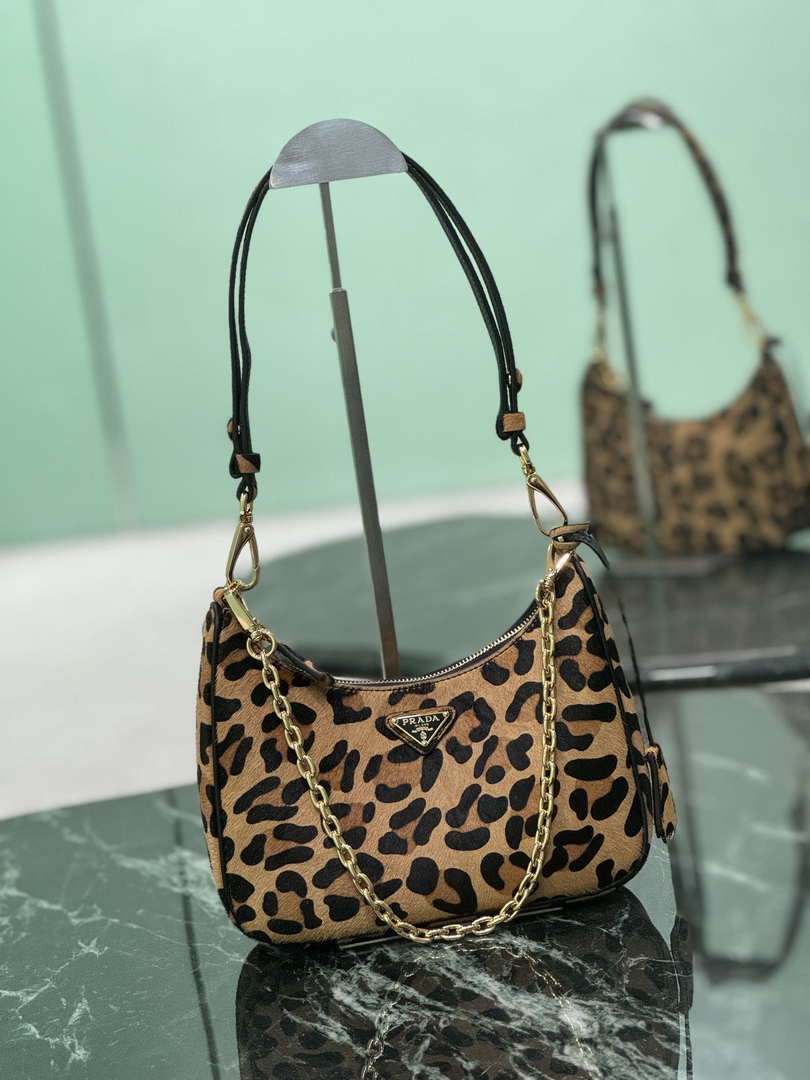 Prada 1BC204 Prada Re-Edition printed leather mini-bag Honey