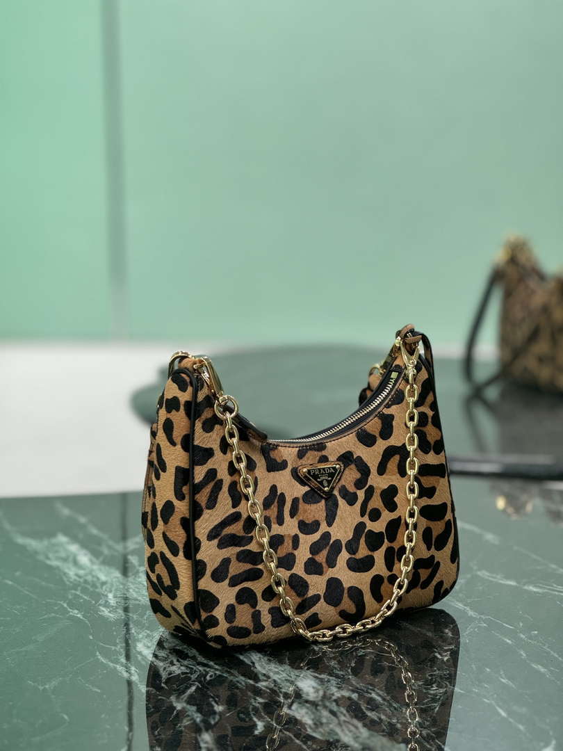 Prada 1BC204 Prada Re-Edition printed leather mini-bag Honey