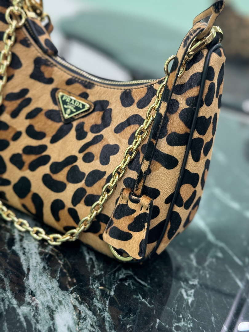 Prada 1BC204 Prada Re-Edition printed leather mini-bag Honey