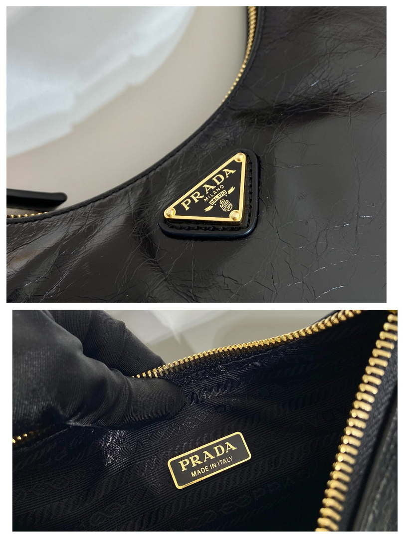 Prada 1BC204 Saffiano Bright Leather Mini-Bag Black - Default Title - View 9
