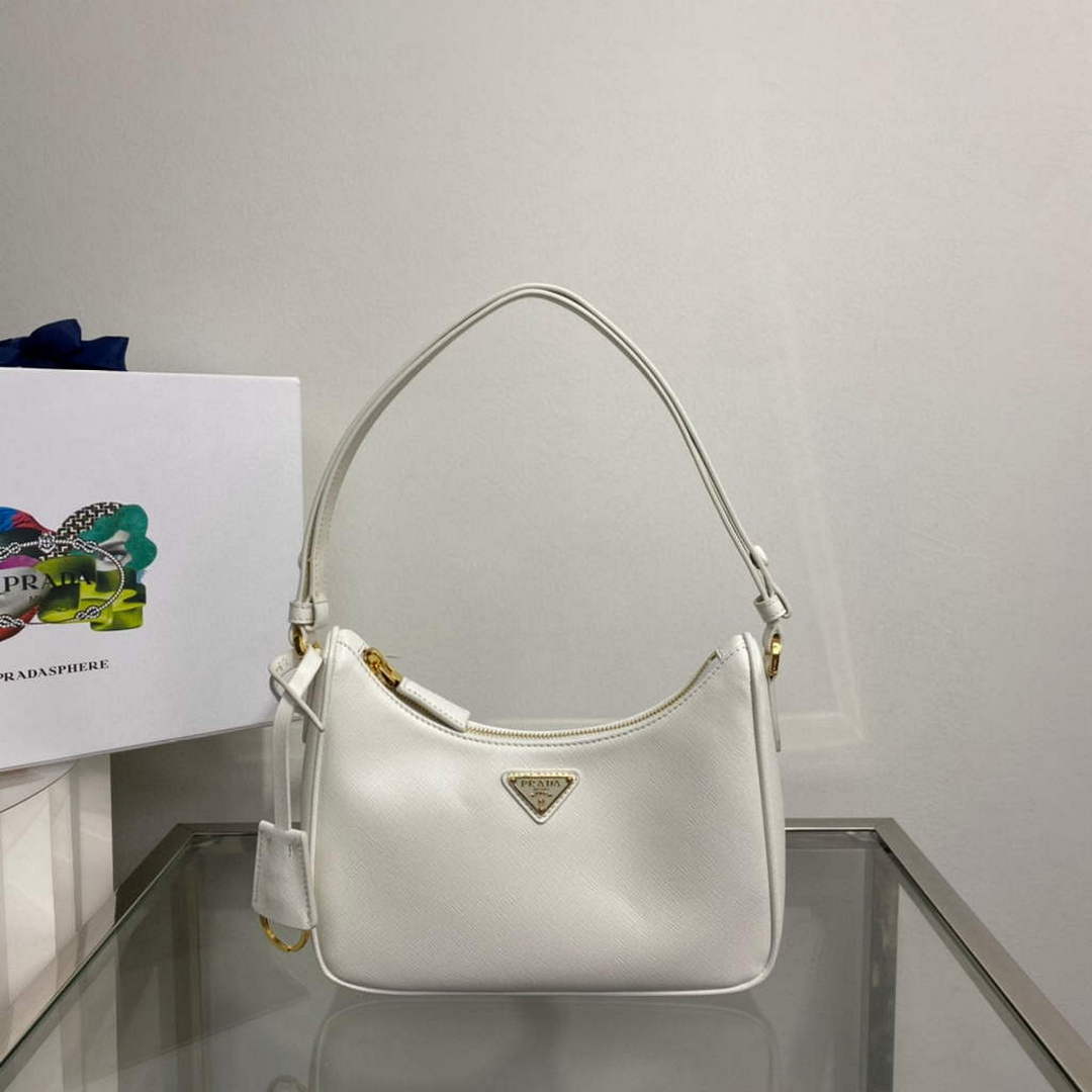 Prada 1BC204 Saffiano Leather Mini-Bag White - Default Title - View 1