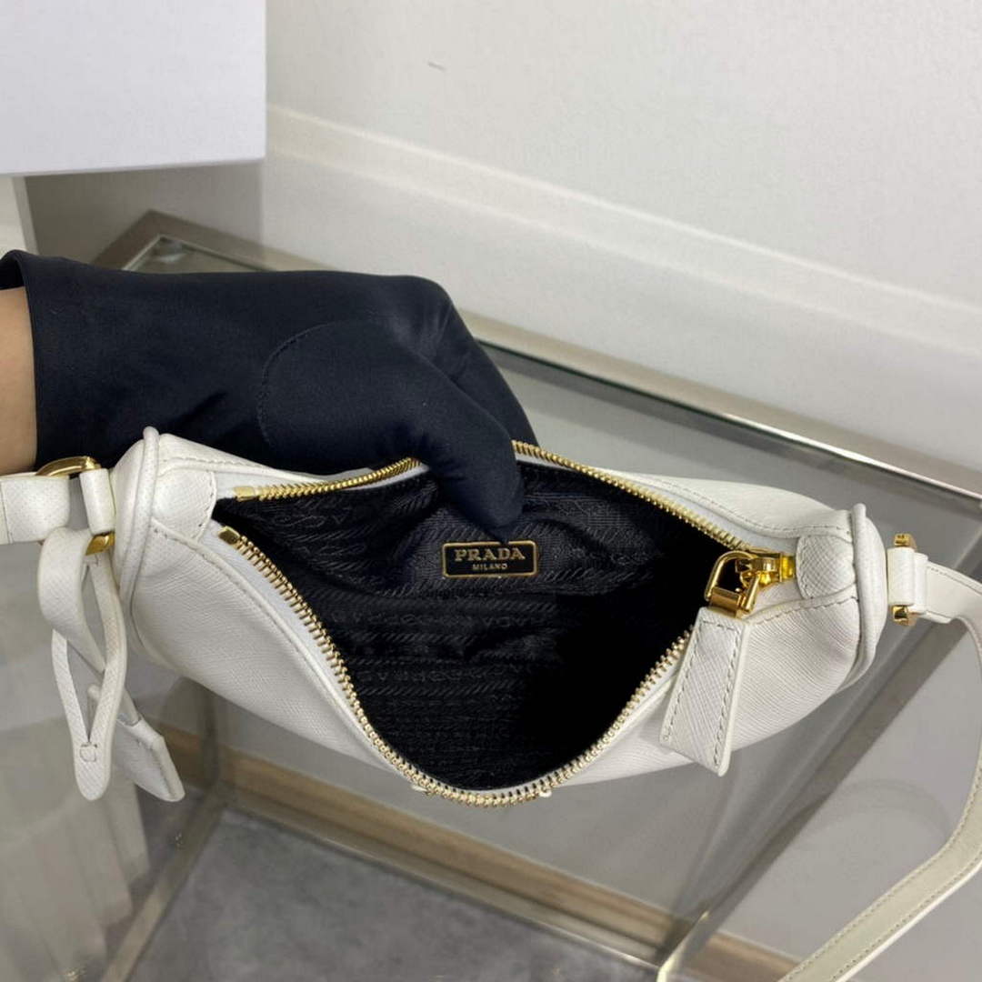 Prada 1BC204 Saffiano Leather Mini-Bag White - Default Title - View 9