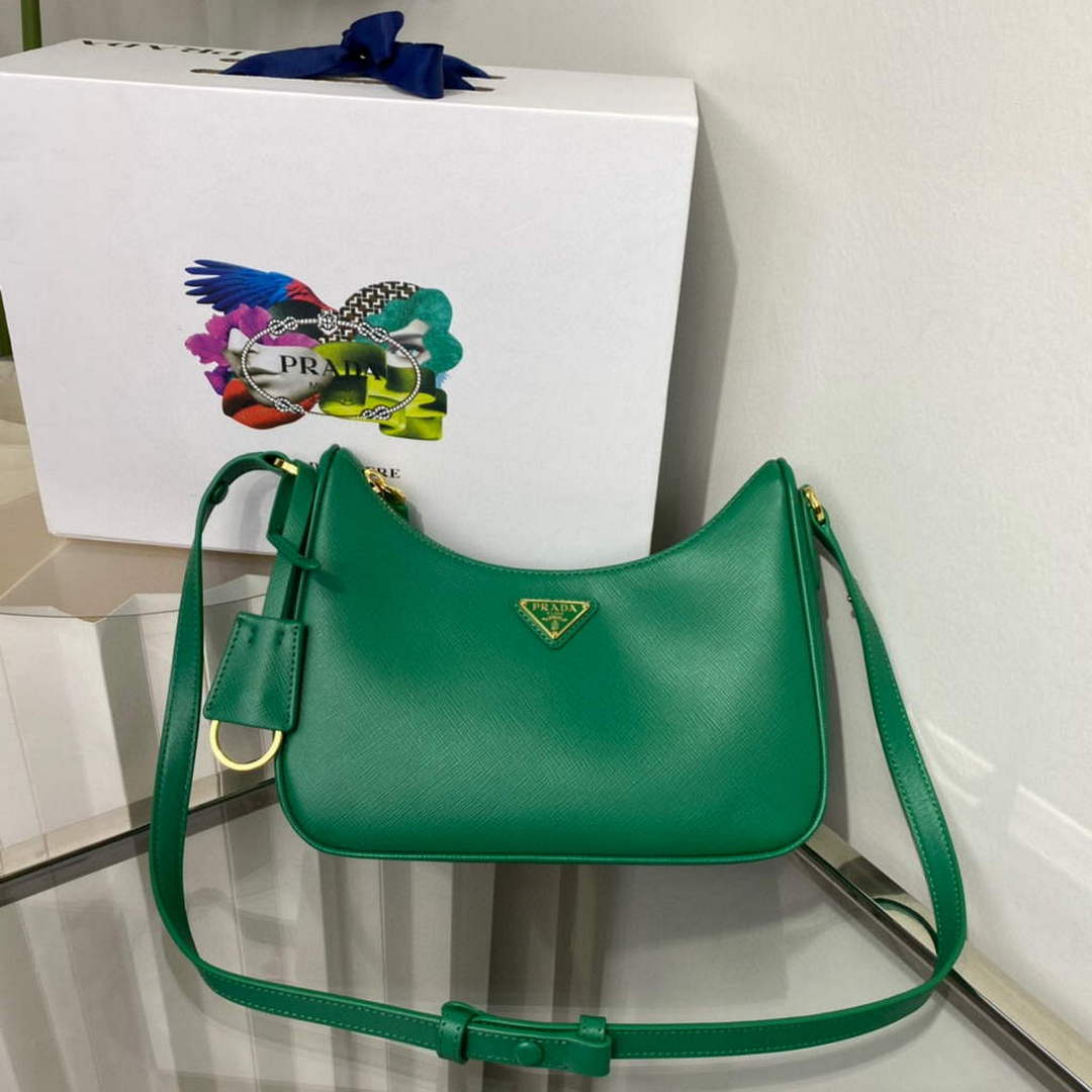 Prada 1BC204 Saffiano Leather Mini-Bag Green - Default Title - View 7