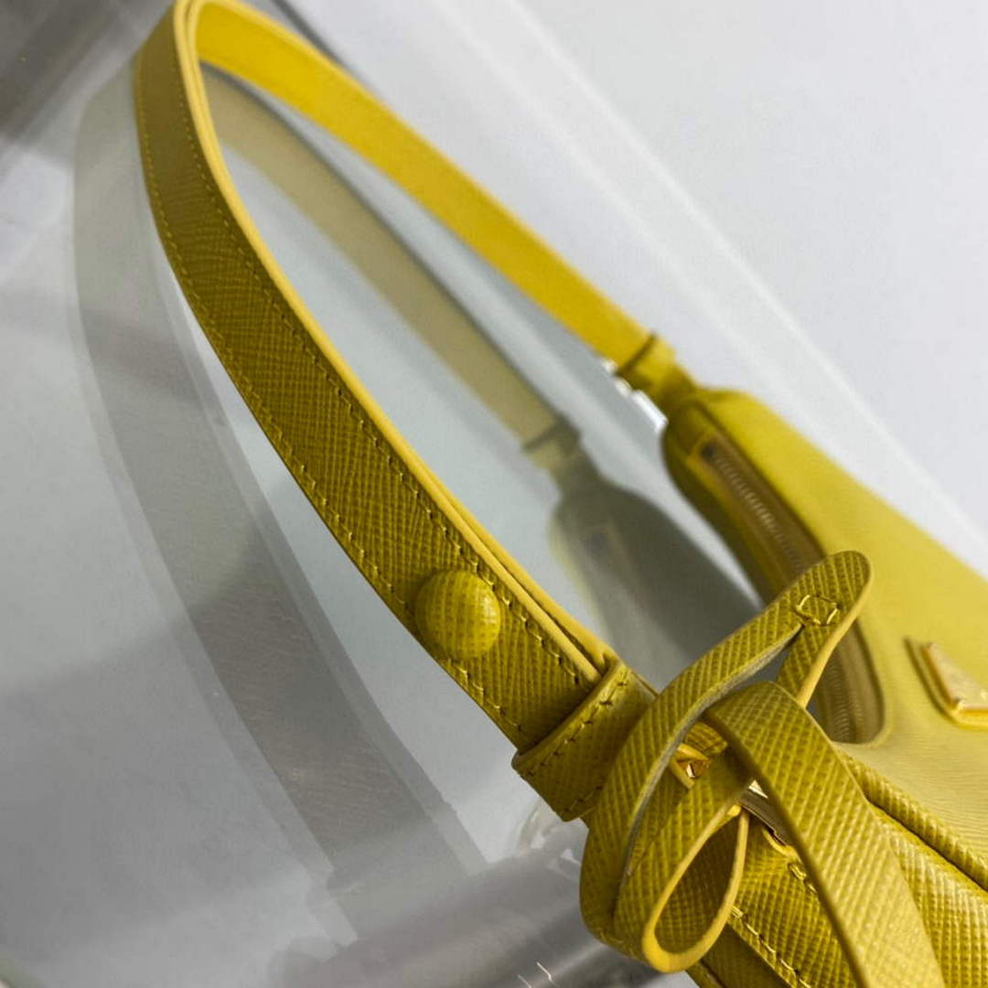 Prada 1BC204 Saffiano Leather Mini-Bag Yellow - Default Title - View 6
