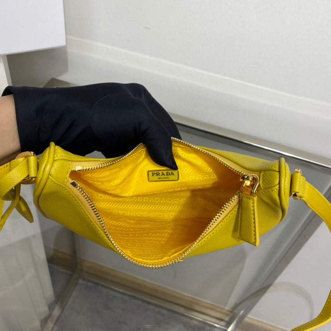 Prada 1BC204 Saffiano Leather Mini-Bag Yellow - Default Title - View 9