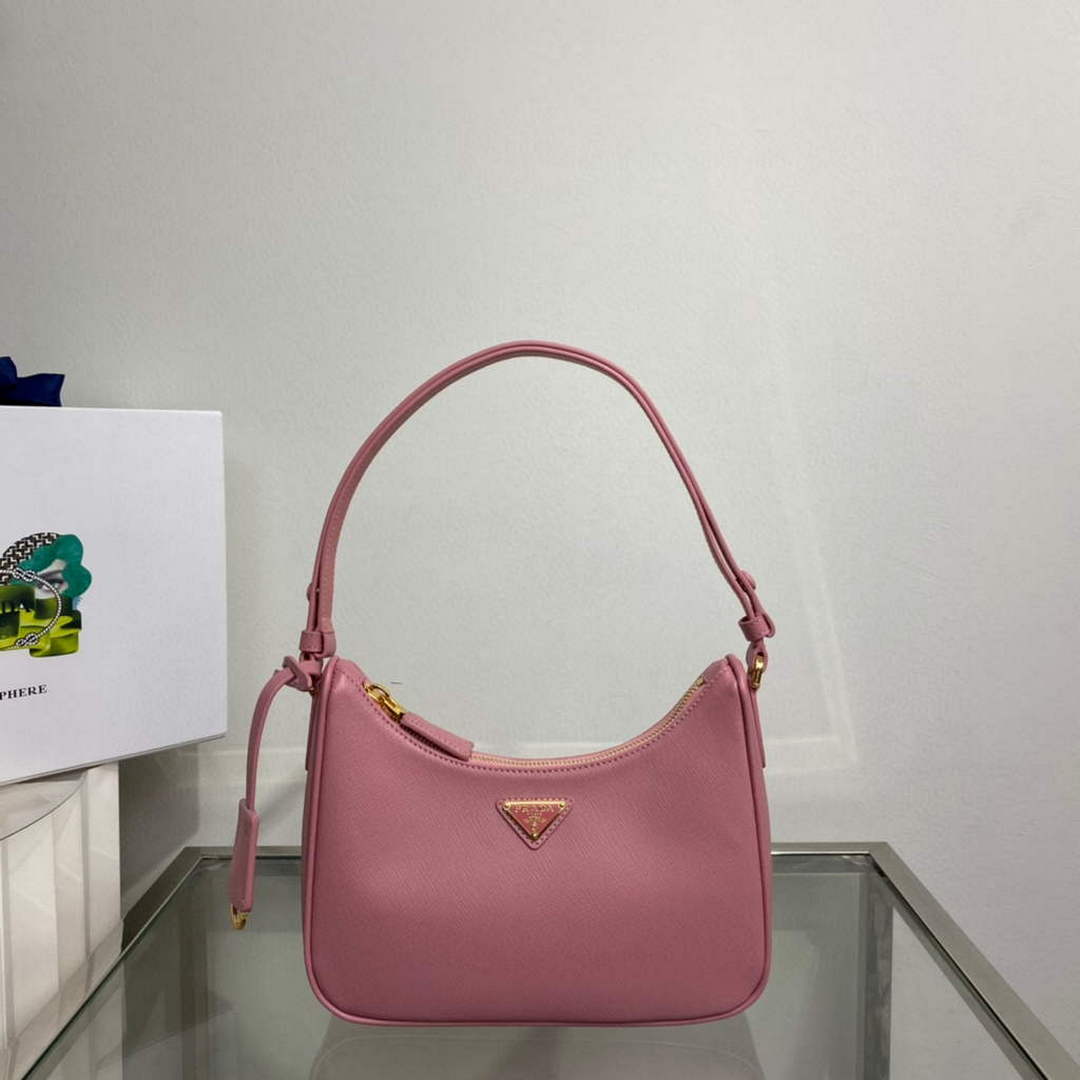 Prada 1BC204 Saffiano Leather Mini-Bag Pink - Default Title - View 1