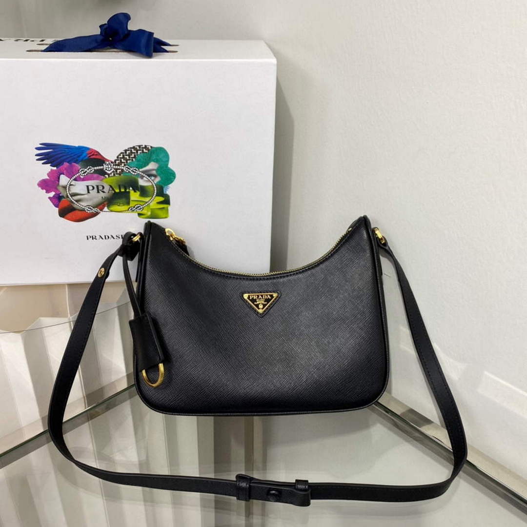 Prada 1BC204 Saffiano Leather Mini-Bag Black - Default Title - View 7