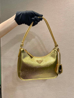 Prada 1BC204 Saffiano Leather Mini-Bag Gold - Default Title - View 1