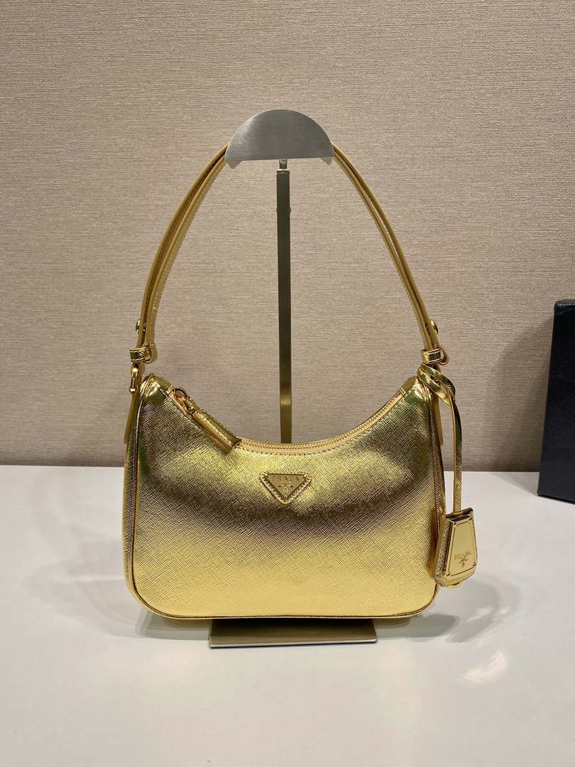 Prada 1BC204 Saffiano Leather Mini-Bag Gold - Default Title - View 2