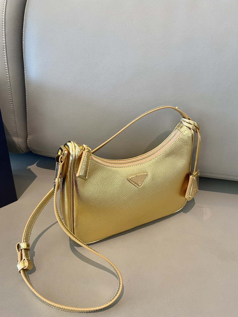 Prada 1BC204 Saffiano Leather Mini-Bag Gold - Default Title - View 3