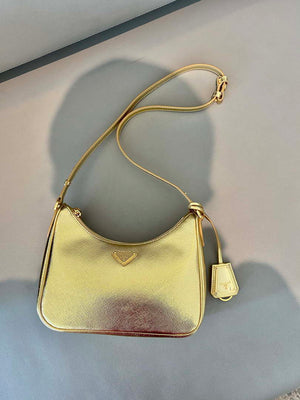 Prada 1BC204 Saffiano Leather Mini-Bag Gold - Default Title - View 4