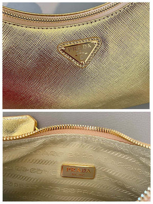 Prada 1BC204 Saffiano Leather Mini-Bag Gold - Default Title - View 9