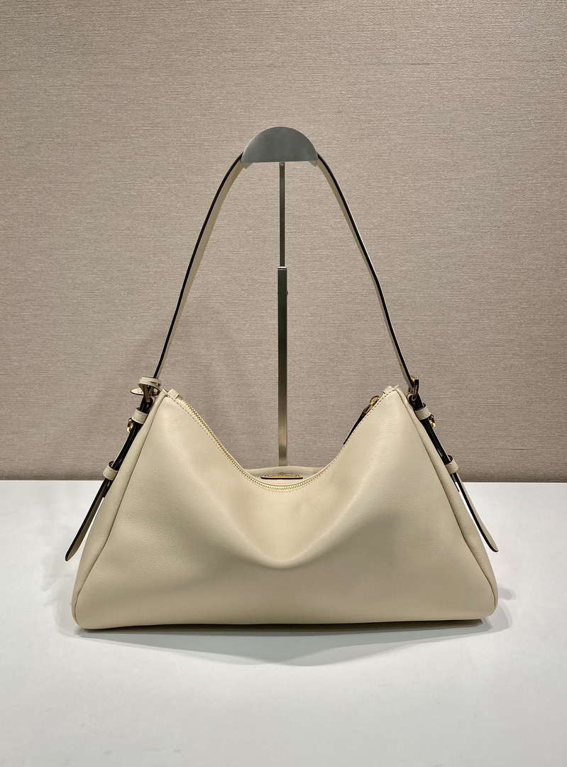 Prada 1BC228 Prada Aim¨¨e Large leather shoulder bag Sand