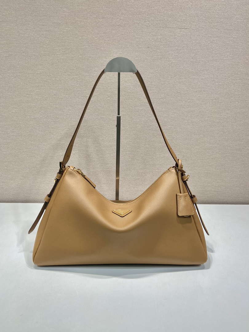 Prada 1BC228 Prada Aim¨¨e Large leather shoulder bag Brown