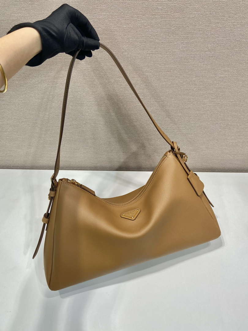 Prada 1BC228 Prada Aim¨¨e Large leather shoulder bag Brown