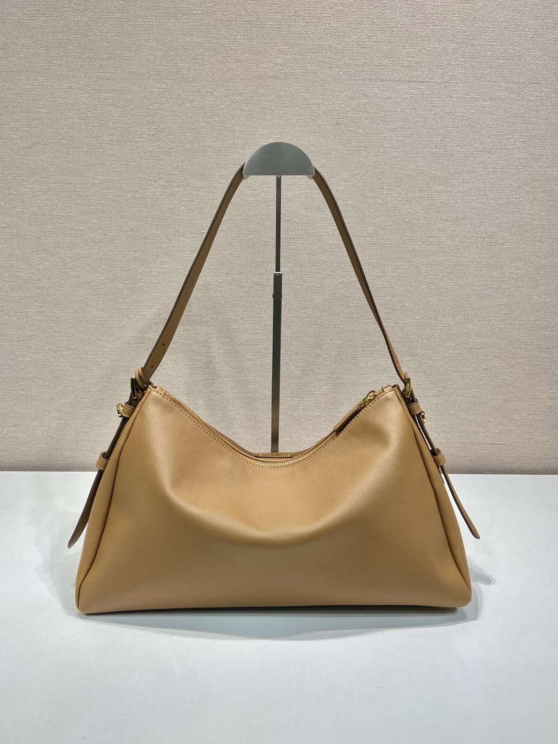 Prada 1BC228 Prada Aim¨¨e Large leather shoulder bag Brown