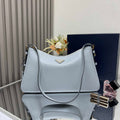 Prada 1BC228 Prada Aim¨¨e Large leather shoulder bag Light Blue