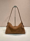 Prada 1BC228 Prada Aim¨¨e Large suede shoulder bag Brown