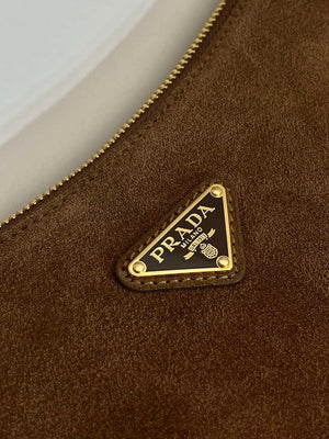 Prada 1BC228 Prada Aim¨¨e Large suede shoulder bag Brown - Default Title - View 7
