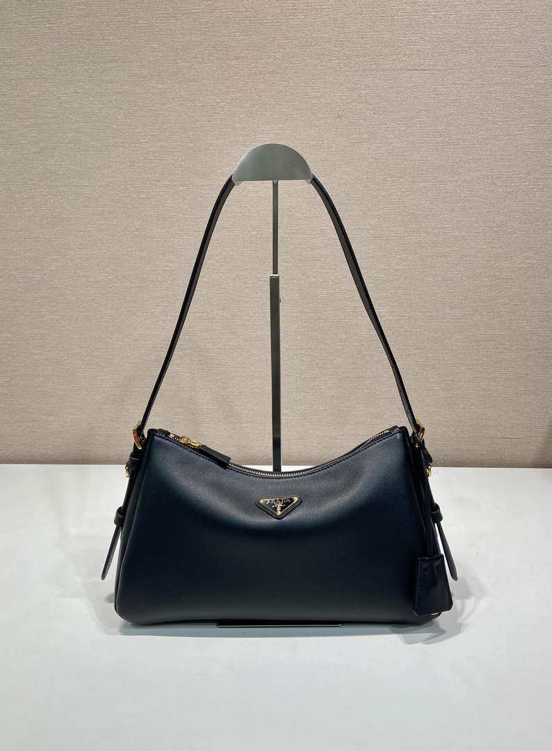 Prada 1BC229 Prada Aim¨¨e Medium leather shoulder bag Black