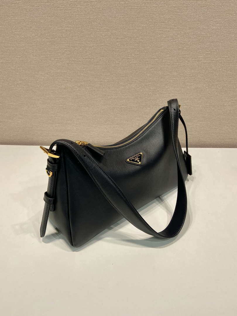 Prada 1BC229 Prada Aim¨¨e Medium leather shoulder bag Black