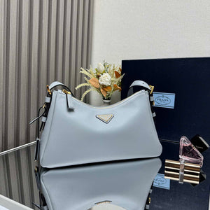 Prada 1BC229 Prada Aim¨¨e Medium leather shoulder bag Light Blue - Default Title - View 3