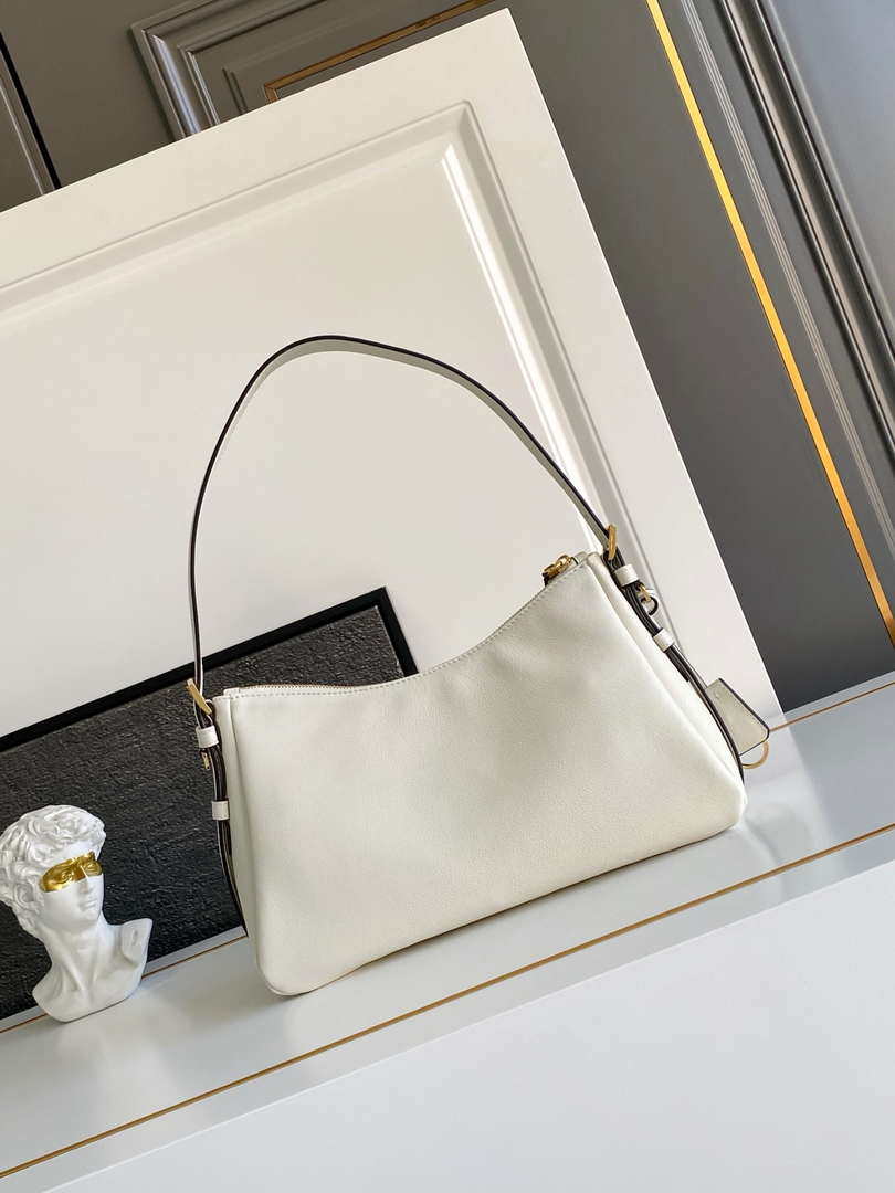 Prada 1BC229 Prada Aim¨¨e Medium leather shoulder bag White