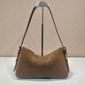 Prada 1BC229 Prada Aim¨¨e Medium Suede leather shoulder bag Brown - Default Title - View 1
